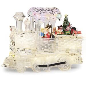 Roman Inc. Amusements Lighted Musical Train with Rotating Wheels Acrylic Led NOB